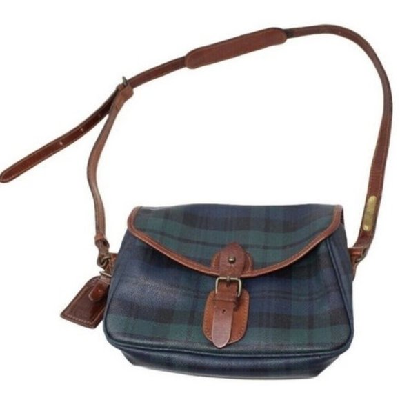 🌟VINTAGE🌟 Polo by Ralph Lauren Blackwatch Plaid Crossbody Bag - Picture 1 of 15